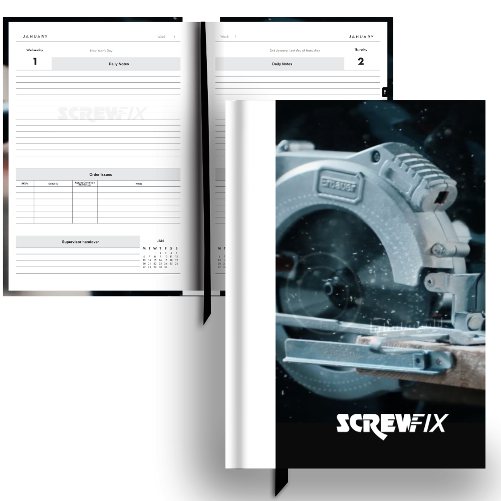 Screwfix - 2025 A4 Hardback Notebook
