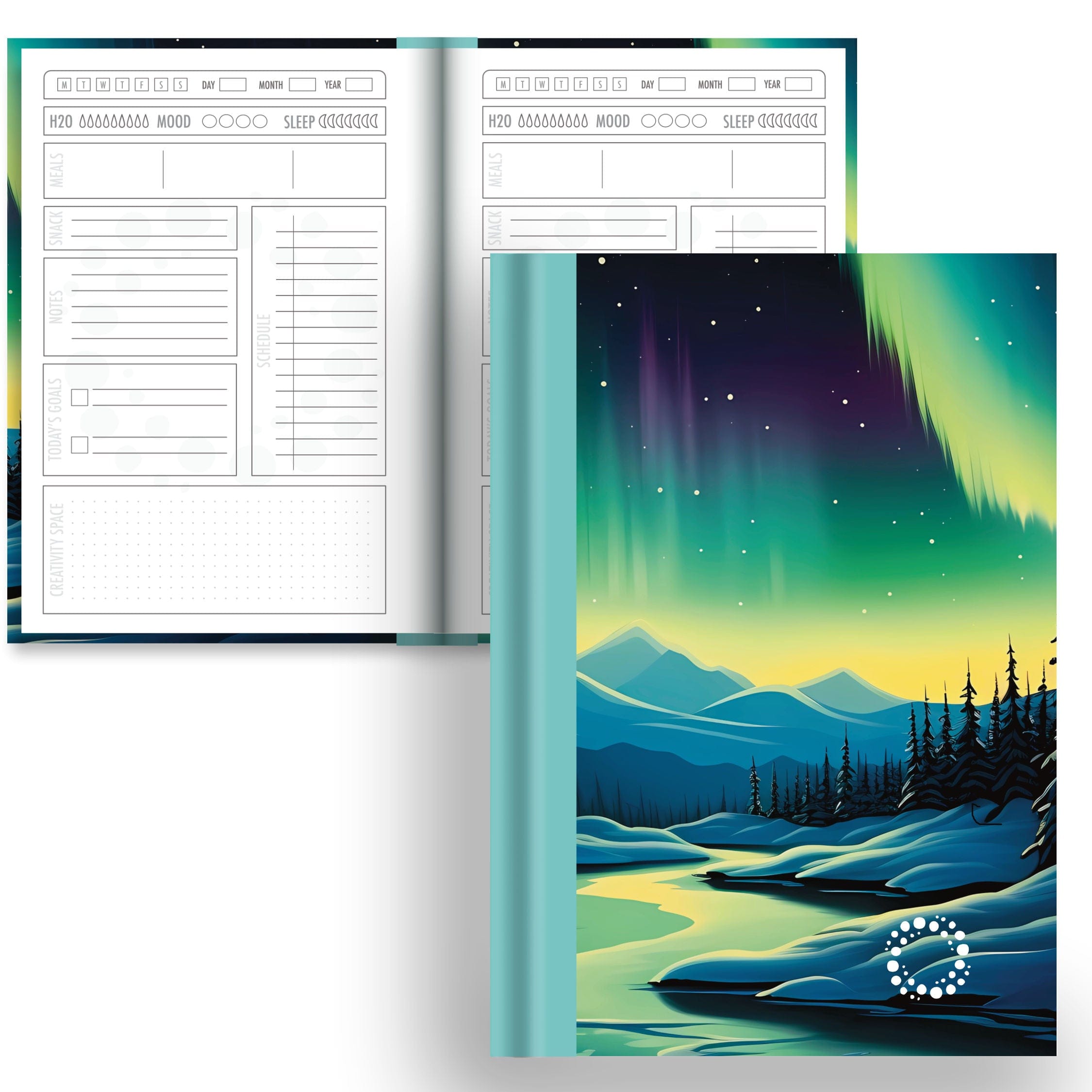 Aurora - A5 Hardback Notebook - Daily Planner