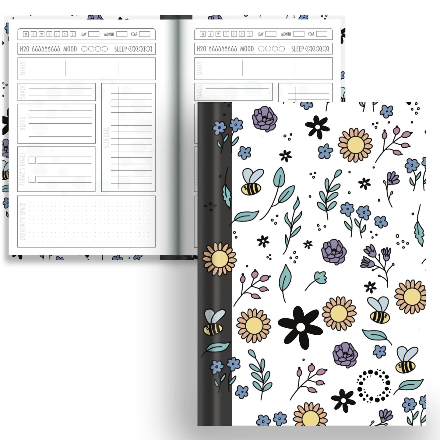 DayDot Journals A5 Notebook Daily Planner Bloom - A5 Hardback Notebook