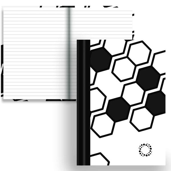 Monochrome -  A5 Hardback Notebook - Lined Paper