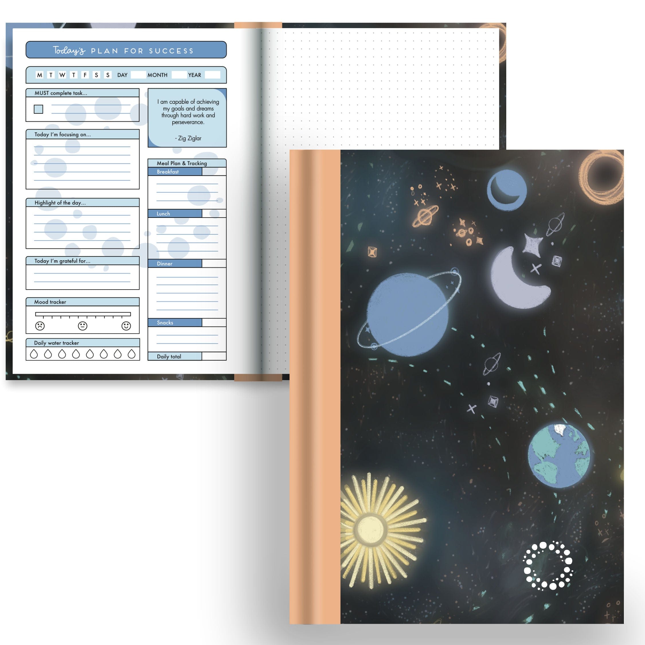 Intergalactic -  A5 Hardback Notebook - Motivational Planner