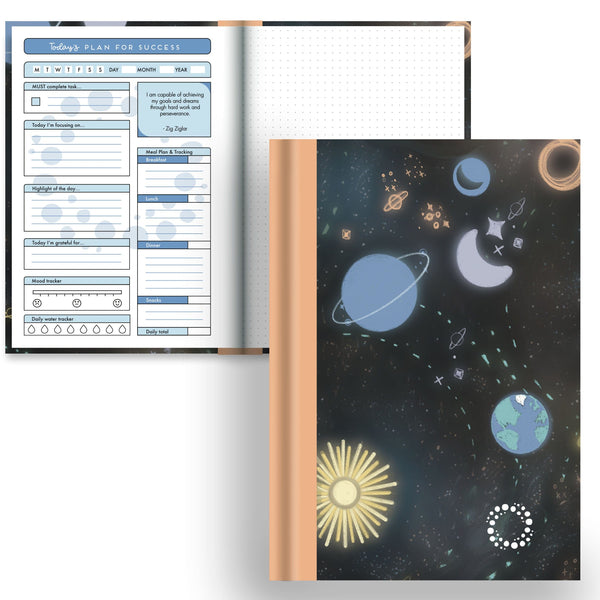Intergalactic -  A5 Hardback Notebook - Motivational Planner