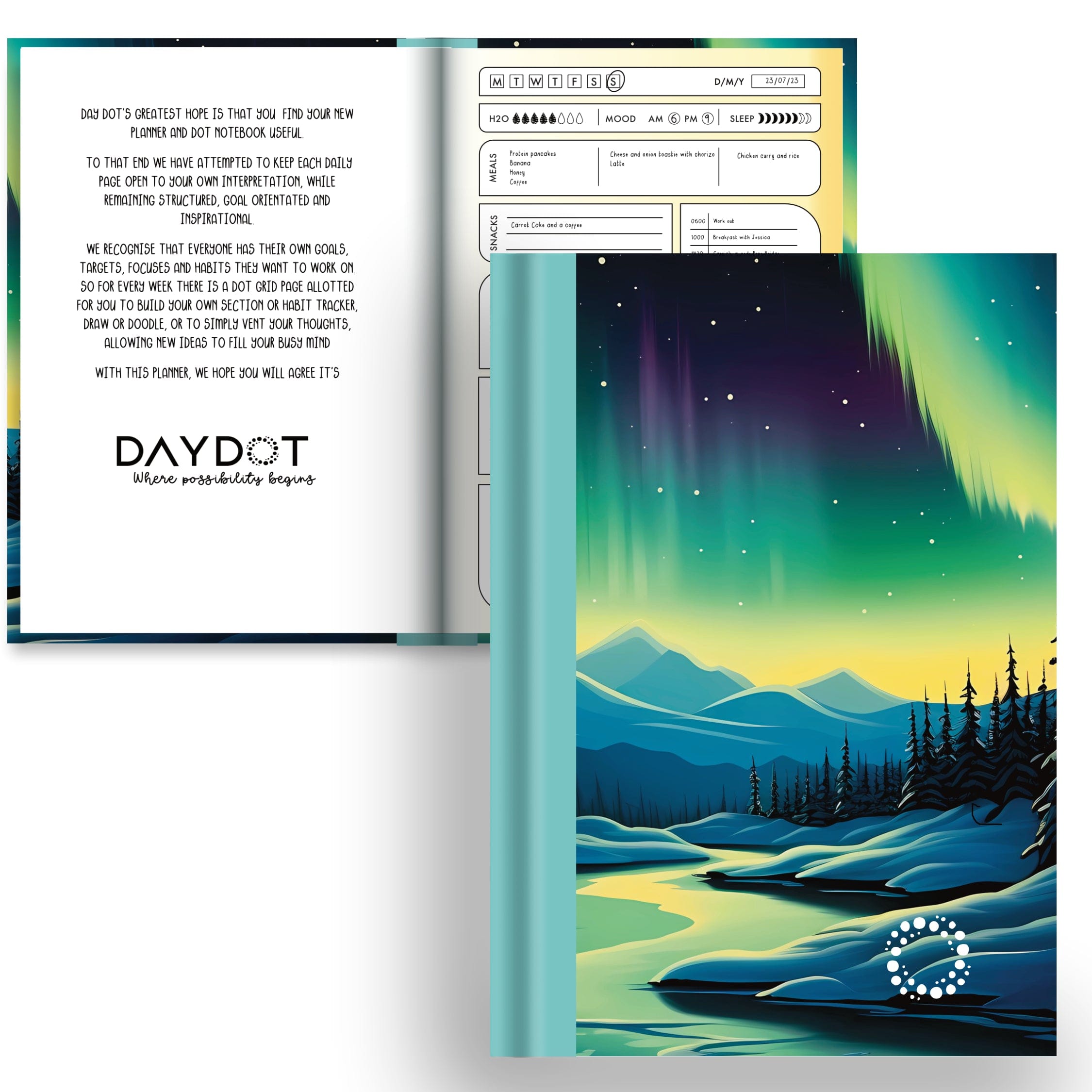 Aurora - A5 Hardback Notebook - Planner & Dot