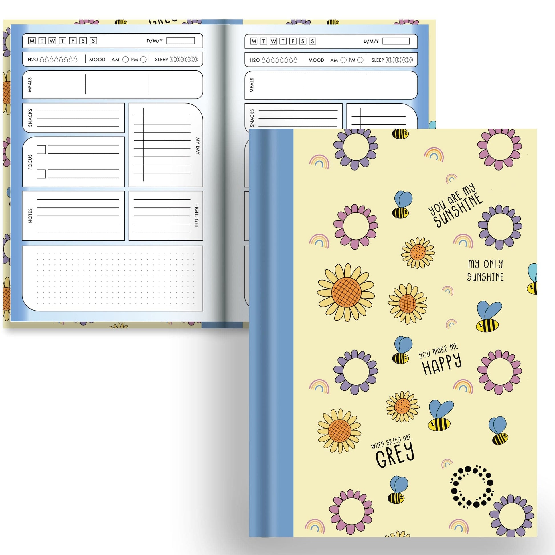 Bee Happy -  A5 Hardback Notebook - Planner & Dot
