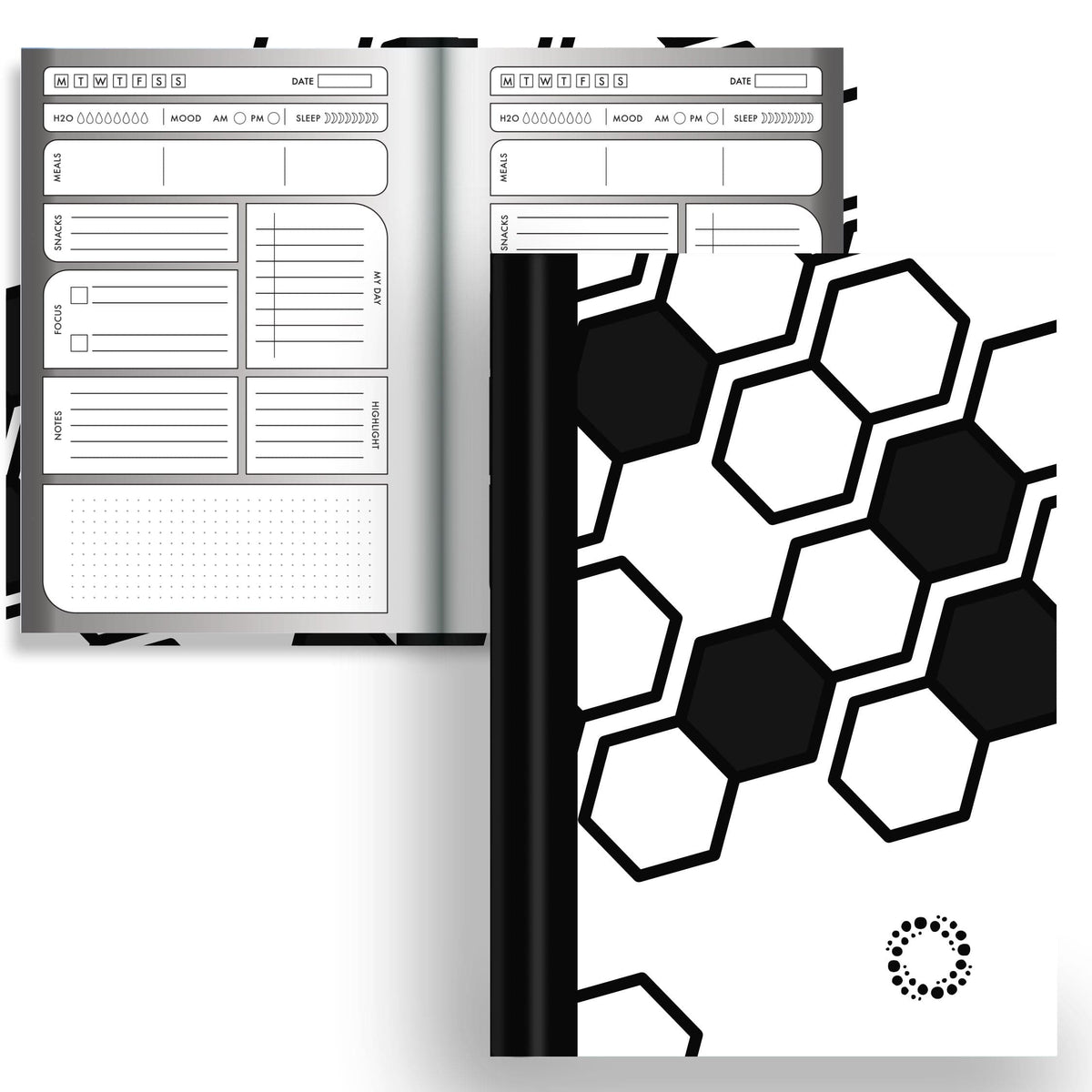 Monochrome -  A5 Hardback Notebook - Planner & Dot