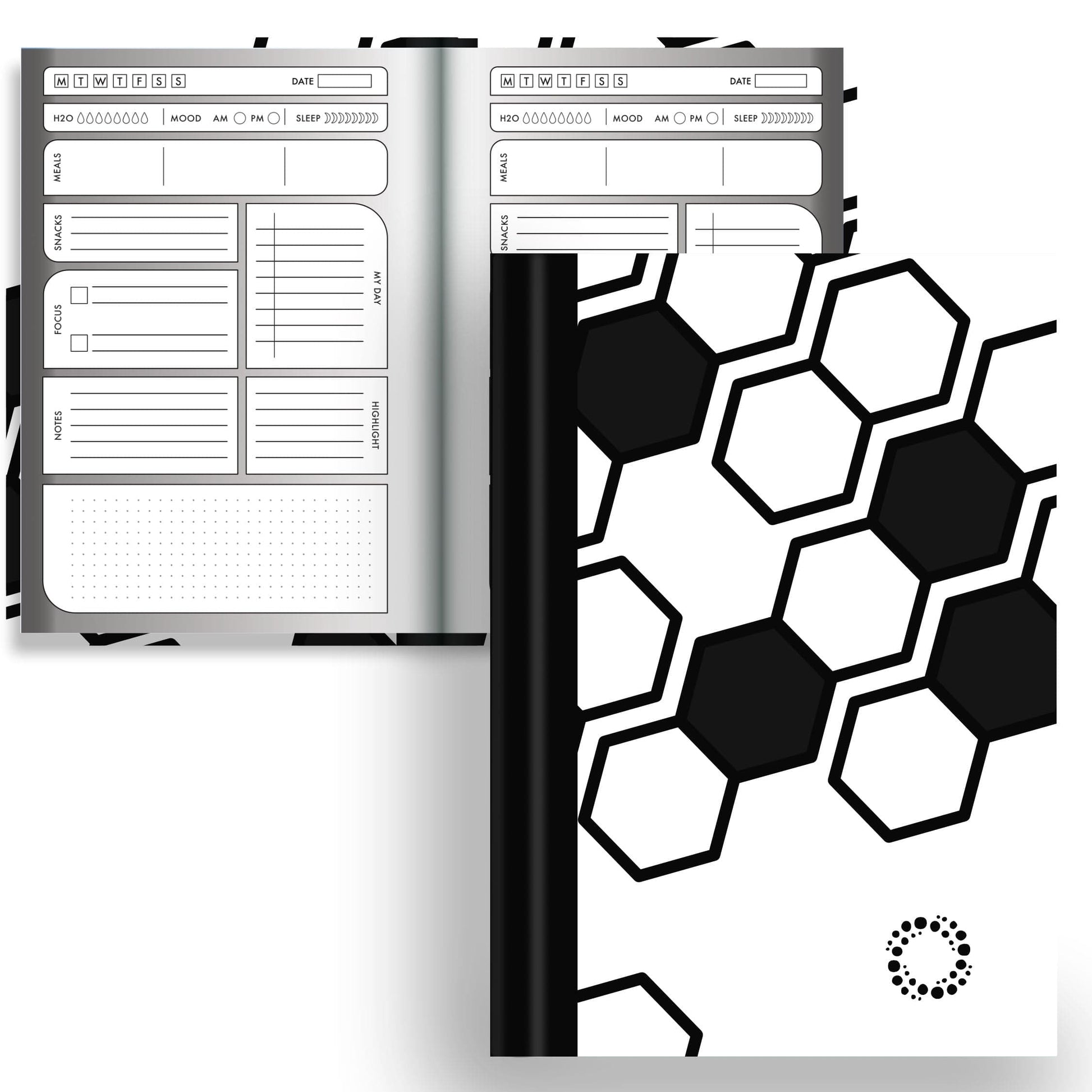 Monochrome -  A5 Hardback Notebook - Planner & Dot