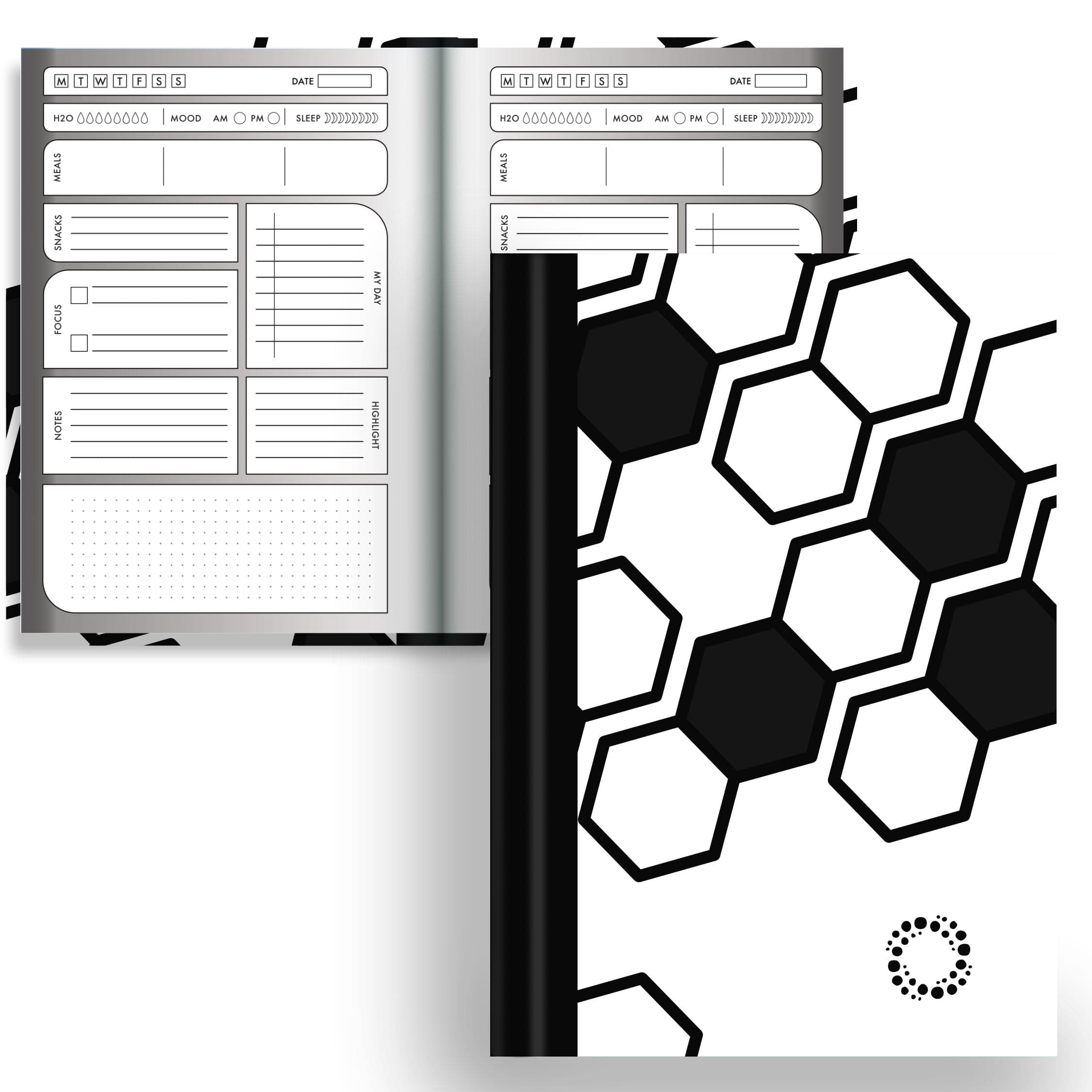 Monochrome -  A5 Hardback Notebook - Planner & Dot