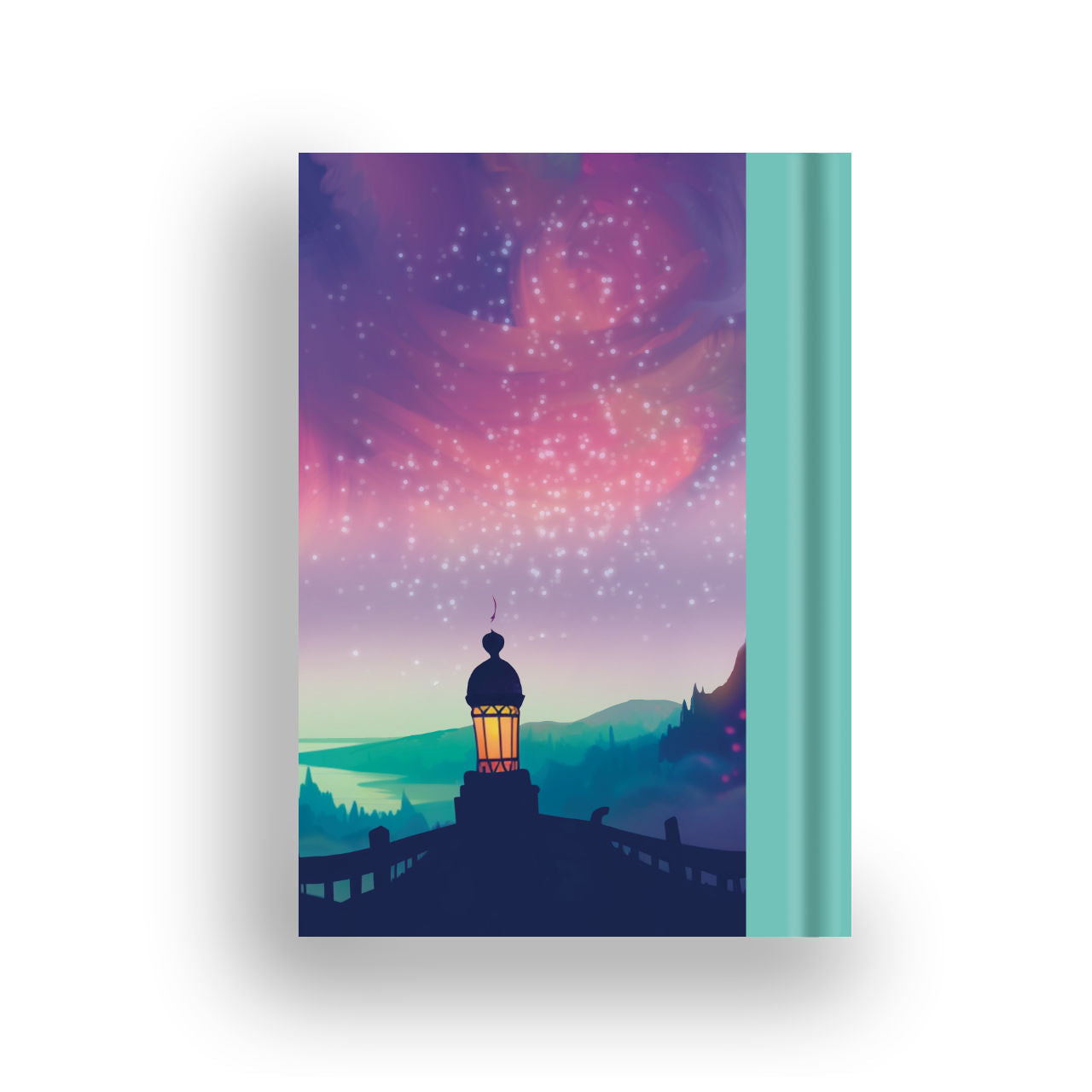 Fairytale notebook back cover with enchanted forest design